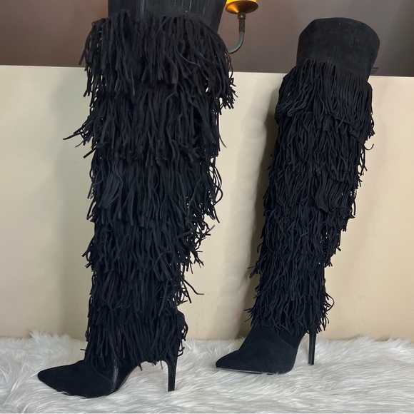 Jeffrey Campbell GoLightly Black Fringe Boot - Picture 9 of 9